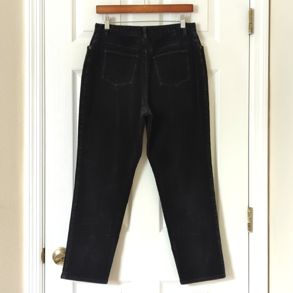 Valerie Stevens 90's Vintage Corduroy High Waisted Tapered Leg Pants Black 10P - Picture 4 of 13
